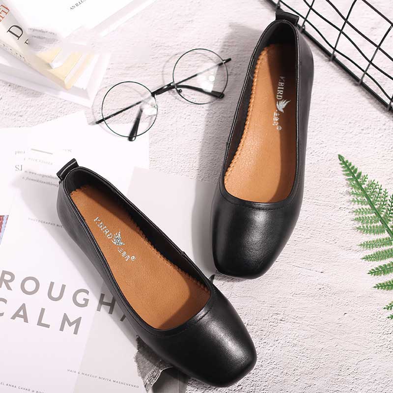 Women Black Dress Shoes Spring/Summer Leather Shoes