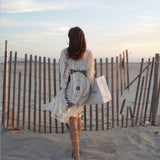 Coachella Music Festival Outfits 3/4 Sleeve Mid-Length Loose Lace Shirt Sun Protection Clothing for Women