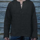 Men's Sweatshirt Men's Solid Color Loose-Fitting V-neck Long Sleeves