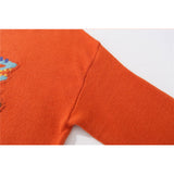 Men Sweater Cartoon Dinosaur Jacquard Sweater Men's Loose round Neck Sweater Trendy Brand Pullover Top