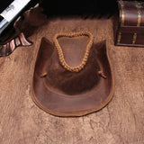 Black Cowboy Hat Personalized Handmade Hat Genuine Leather Travel  Leisure Travel Hat PU