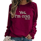 Yes I M Cold Sweatshirts Autumn Sunflower Printed Loose Sweatshirt