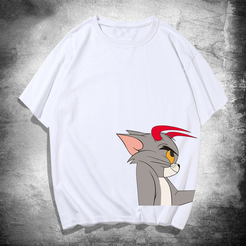 Tom And Jerry T Shirt Cat And Mouse Short Sleeve Printed Loose