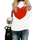 Women Pullover Knit Sweater Women's Sweater Autumn and Winter Large Size Love Sweater Women