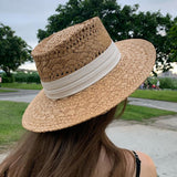 Straw Hat Flat Straw Hat Female All-Matching Sun Hat