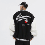 Valentine's Day Jacket Stitching PU Leather Embroidery on Sleeves Love Angel Towel Embroidery Couple Baseball Uniform