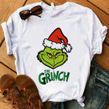 Men And Women Grinch Shirt Christmas Grinch Printed Round Neck T-shirt