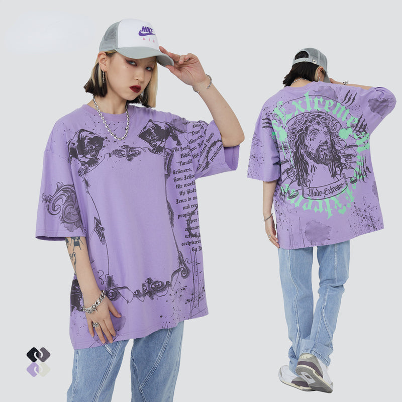 Y2g Shirts for Boys Summer Retro T-shirt Bottoming Shirt for Men