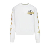 Off White Men'S Round Neck Plus Size Casual Sweatshirt Owt