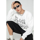 Crew Neck Sweatshirts Men's Autumn New Female Printed Long Sleeve Solid Color Top Men