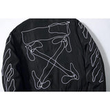 Off White Fall/Winter Jacket Embroidery Arrow Baseball Cottonpadded Jacket Owt