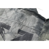 Off White Jacket Ow Autumn Straight Hem Gray Lapel Casual Side Seam Sidekick Camouflage Denim Shirt Owt
