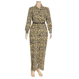 African Women's Wear Clothing Leopard Print Printed Sexy Single-Breasted Jumpsuit African Dashiki Ankara Styles Dress