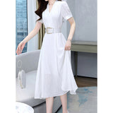 MIDI Mauve Wrap Dress Striped Dress Summer V-neck Midi Dress