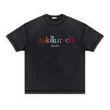 Askyurself T Shirt Embroidered Short-Sleeved T-shirt for Men