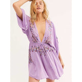 Beth Dutton Bohemian Summer Spring Midi Dress Lightweight Elegant V-neck