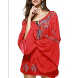 Beth Dutton Bohemian Dress Summer Spring Midi Dress Bell Sleeve Loose Top Shirt Dress
