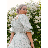 Coachella Music Festival Outfits Summer Square Collar Backless Lantern Floral Women's Dress