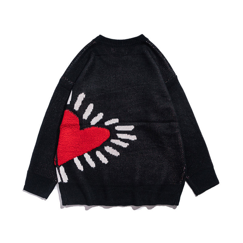 Man Fall Outfits Sweater Men and Women Retro Loose Knitted Coat