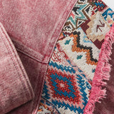 Men Denim Jackets Spring and Autumn Vintage Pink Patchwork Denim Jacket Men's Casual Jacket