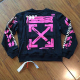 Off White Crew Neck Pullover Sweatshirt Plus Size Retro Sports Sweatshirts Owt