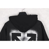 Off White Hoodie With Arrow Print Arrow Men'S And Women'S Cotton Sweater Coat Top Men'S Clothing Owt