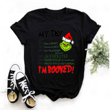 Men and Women Grinch Shirt round Neck Short Sleeve Loose