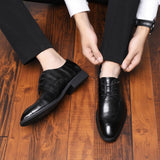 Men's Dress Shoes Classic Leather Oxfords Casual Cushioned Loafer Men's Shoes Autumn and Winter Leather Casual Shoes