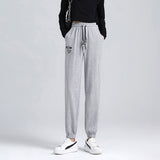 Grey Sweatpants Gray Sports Pants Female Autumn and Winter Loose Sweatpants for Women