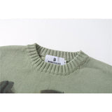 Men Sweater Character Printed Sweater Men's Loose round Neck Sweater Trendy Pullover