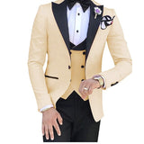 Black Tie Attire Suit Set Three-Piece Set Groomsman Clothing Gown Slim Fit