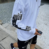 Askyurself T Shirt Letter Loose Men's and Women's Long Sleeves T-shirt