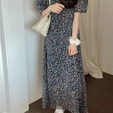 MIDI Mauve Wrap Dress Chest Button V-neck Lace-up Long Dress