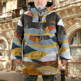 Mens Sweaters Man Fall Outfits Winter Print Loose Thermal Hooded Sweatshirt Men