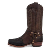 Justin Yellowstone Boots Men'S Square Toe Embroidered Men'S Leather Boots Knight Boots Warm