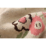 Men Sweater Flower Jacquard Knitted Sweater Men's Loose round Neck Sweater