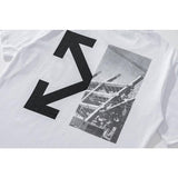 Off White T Shirt Short Sleeve Tshirt Stitching Half Arrow Print Owt