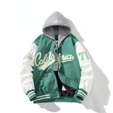 Varsity Jacket Flight Suit Colorblock Hood Baseball Uniform