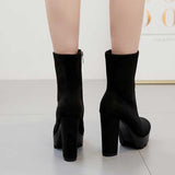 Platform Heels for Women Spring Black Martin Shoes