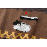 Men Sweater Color Matching Sweater Men's Loose round Neck Sweater Trendy Pullover Long Sleeve