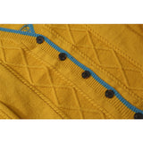 Men Sweater Back Letter Jacquard Cardigan Sweater Men's Collar Sweater Coat