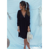 Coachella Music Festival Outfits Spring/Summer Solid Color Fashion Sexy Lace Backless Sexy V-neck Loose