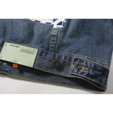 Off White Arrow Denim Jacket Jean Coat Letter Arrow Washed Distressed Jacket Ow Men'S And Women'S Denim Jacket Owt