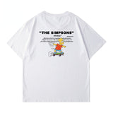 The Simpsons T Shirts Printed Letters Loose Round Neck