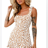 Coachella Music Festival Outfits Printed Fashion U-Shaped Backless Jumpsuit