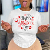 Valentine's Day T Shirts Couples T6001 Valentine's Day Short Sleeve round Neck Printed Hipster T-shirt