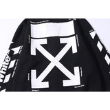 Off White Hoodie With Arrow Print Spring Summer Men'S And Women'S Fleecelined Casual Cardigan Casual Plus Size Owt