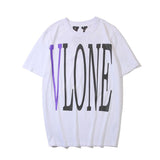 Vlone T Shirt Short Sleeve Men'S Large Size Retro Sports Couple Unisex Tshirt Vlone
