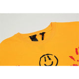 Vlone T Shirt Printed Yellow T-Shirt Loose Cotton Casual Short Sleeve Summer