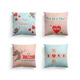 Valentine's Day Pillow Covers 4 Piece Random Styles Together, Home Gift Pillow Pillow Cushion Cover